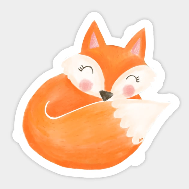 Sweet Sleeping Fox Sticker by RuthMCreative